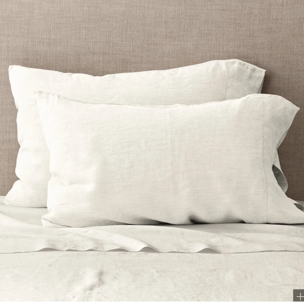 NWT RESTORATION HARDWARE Belgian Linen Vtg Washed 2 Standard Pillow Cases Indigo - Picture 8 of 8